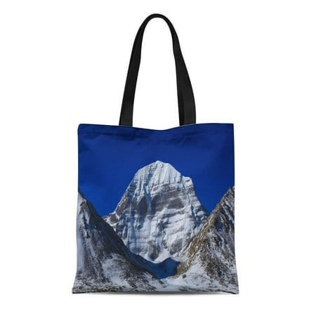 The North Face Lined Shoulder Bag - KDAGR Canvas Tote Bag Beautiful Scenery North Face of Sacred Kailash Mountain Covered Durable Reusable Shopping Shoulder Grocery Bag