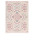thumbnail image 1 of Ultra Soft Washable Floral Area Rug - Non-Slip, Low Pile, Mark Resistant, Collapsible Large Carpet for Living Room, Girls Bedroom, Nursery, Dining Room - Rice Pink, 5x7ft (152x213cm), 1 of 8