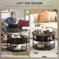 thumbnail image 4 of HOMCOM Lift Top Coffee Table, Round Coffee Table with Storage Shelf, Grey, 4 of 10