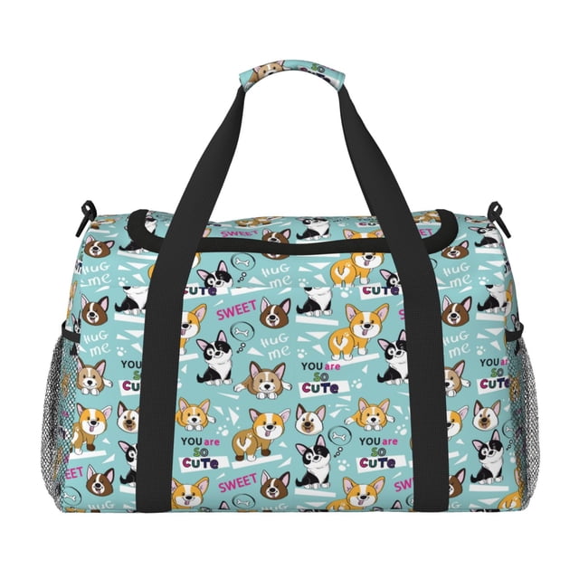 Balery Dogs Bolsa de Gimnasio para Mujeres, Bolsa de Viaje con Bolsillo Húmedo, Bolsa de Fin de Semana para Mujeres, Bolsa de Viaje Resistente al Agua
