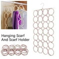 thumbnail image 3 of AMERTEER 28 Ring Scarf Shawl Scarves Holder Foldable Tie Belt Hook Organizer Rattan Weave Hanger Wardrobe Storage Holder Display Rack, 3 of 9