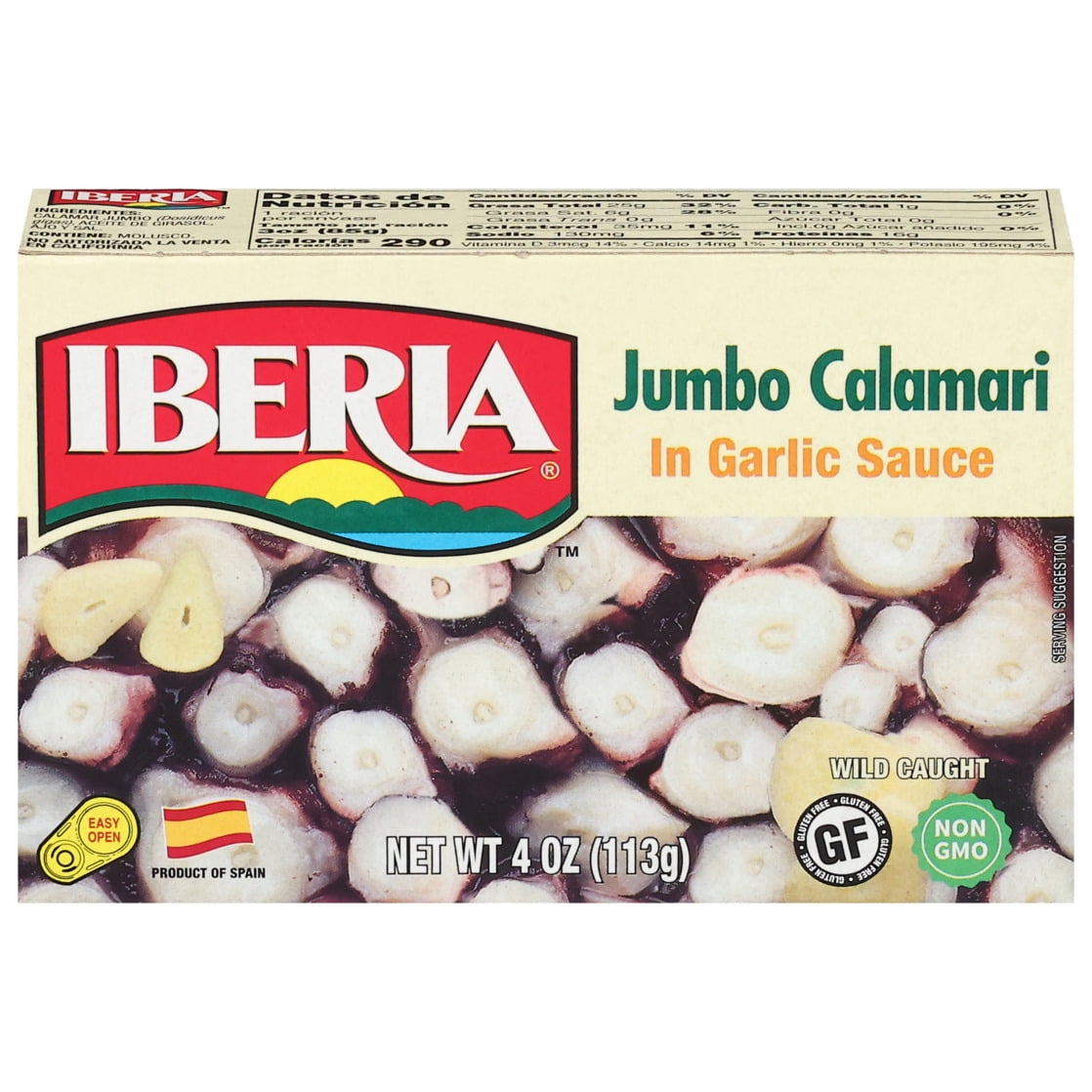 (2 pack) Iberia Calamari in Garlic Sauce Jumbo 4 oz