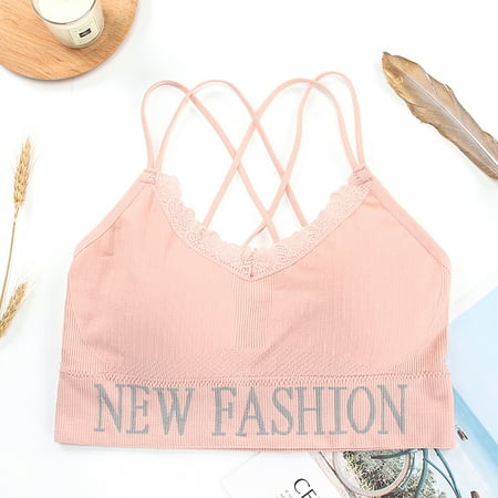 

Women s Underwear Tube Top Color Matching Lace Vest Sports Suspenders Bra
