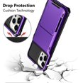 thumbnail image 5 of for iPhone 14 Pro Case Wallet Cover 4-Card Credit Card Holder ID Slot Scratch Resistant Dual Layer Hybrid Protective Hard Shell Rugged TPU Bumper Armor Case for iPhone 14 Pro case 6.1" Purple, 5 of 12