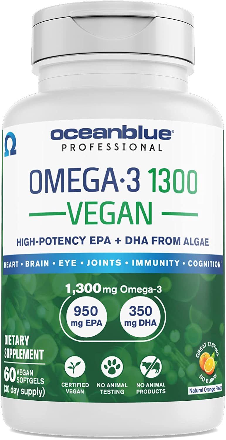 Vegan Omega3 130060 ct Triple Strength Vegan Omega3 Supplement Vegan Algae Oil Plant