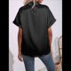 thumbnail image 4 of Blusa de Satén de Seda con Botones para Mujer, Ligera, de Trabajo, con Cuello en V, Larga y Solapa Negro L, 4 of 9