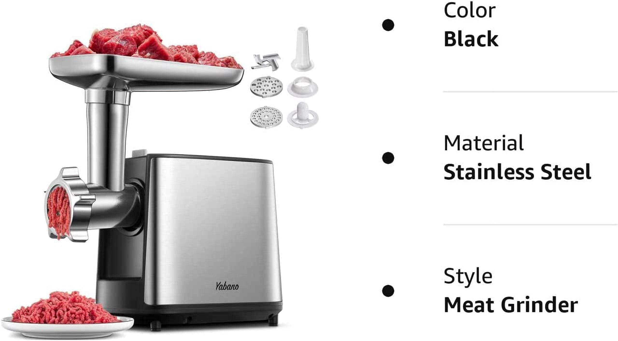 Electric Meat Grinder, Heavy Duty Meat Mincer, Sausage Stuffer Maker, Food Grinder with Sausage & Kubbe Kit, 2 Grinder Plates, Stainless Steel