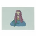 thumbnail image 1 of Mermaid Cutting Board, Mythological Girl with a Shell and Long Pink Hair Sea Character, Decorative Tempered Glass Cutting and Serving Board, Small Size, Multicolor, by Ambesonne, 1 of 1