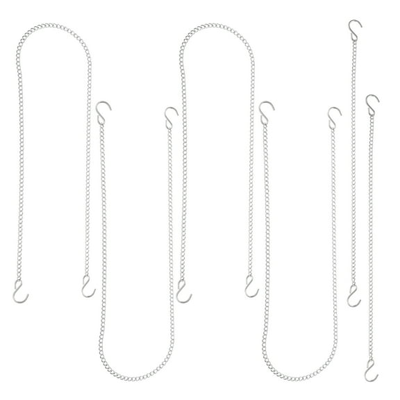 ELAYARD Steel Hook Chain Silver for Hanging Pictures and Flower Pots 6Pcs