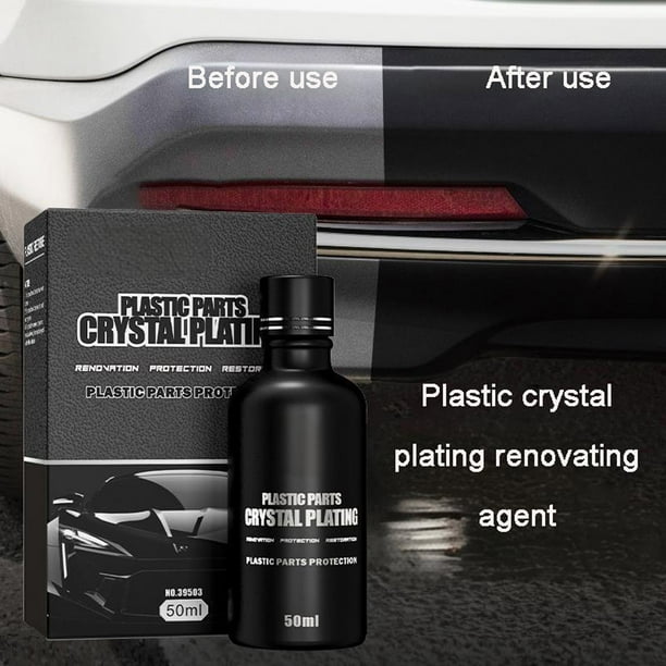 Agente de limpieza, 50 ml para piezas de plástico de automoción, restaurador de plástico cristalizado, agente de restauración de plástico para tableros interiores, cera para tableros, restauración de