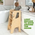 thumbnail image 2 of Ocodile Toddler Standing Tower - Safe Montessori Step Stool - Varnished, 2 of 6