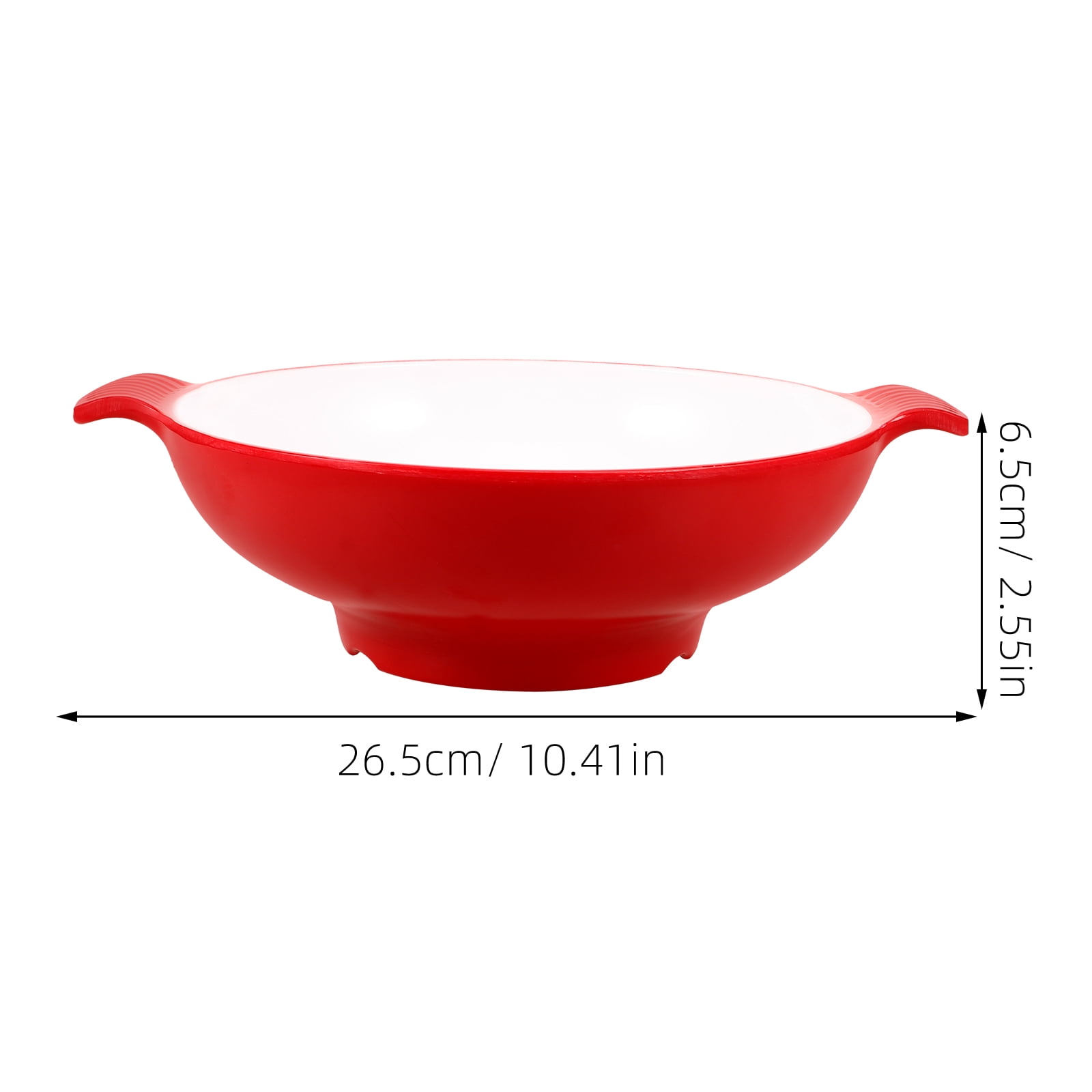 WEUVEB Cereal Bowl Red Plastic 1Set 10.41X8.45X2.55in