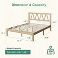 thumbnail image 2 of Novilla 12" Solid Wood Bed Frame,Full,Walnut, 2 of 7