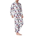 thumbnail image 2 of Xecao Golf balls Print Pajamas Set Mens Pajamas Long Sleeve Loungewear Two-Piece Sleepwear Button-Down Pjs Set,2PJS-X-Large, 2 of 7