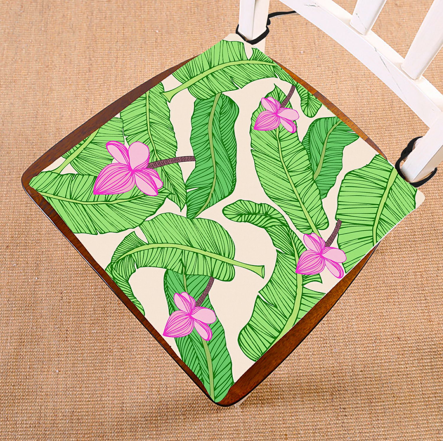 ABPHQTO Banana Leaf Chair Pad Seat Cushion Chair Cushion Floor Cushion Two Sides Printing 16x16