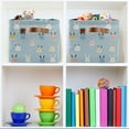thumbnail image 6 of Yayeee 2 Pack Canvas Storage Basket with Handles for Shelves Fabric Bins Closet Organizer, Blue Rabbits, 6 of 8