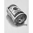 thumbnail image 5 of Ma Croix Mens Graphic Print Hundred Dollar Bill Roll Short Sleeve T Shirt, 5 of 6