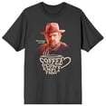 thumbnail image 5 of Stranger Things Hopper Mornings Are For Coffee & Contemplation Adult Charcoal Crew Neck Short Sleeve T-shirt-Medium, 5 of 7