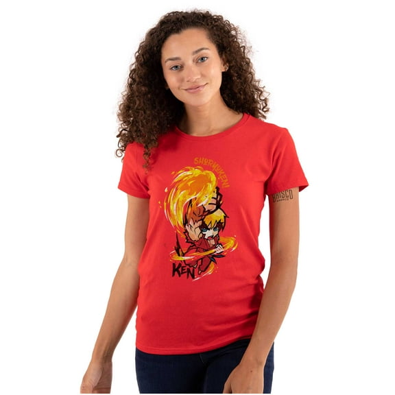 Street Fighter Shoryuken Ken Vintage Womens T Shirt Ladies Tee