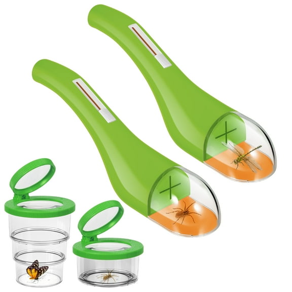 Jahy2Tech Creative Insect Catcher Kit with Magnifying Jars in Green Perfect for Nature Lovers