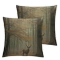 thumbnail image 2 of JEUXUS Deer Throw Pillow Cover Stunning Image of Stag in Foggy Autumn Colorful Landscape Decorative Square Pillow Case for Home Bedroom Living Room Cushion Cover,2 Pcs, 2 of 6