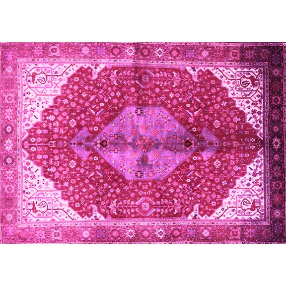 Ahgly Company Indoor Rectangle Medallion Pink Traditional Area Rugs, 3' x 5'