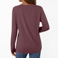 thumbnail image 3 of Womens Long Sleeve Shirts Fall Tops Business Casual T Shirts 2025 Wine M, 3 of 3