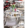 thumbnail image 4 of Outdoor Tablecloth with Umbrella Hole and Zipper, Home Sweet Round Table Cloth 60 Inch Waterproof Tablecloth, Wreath Botanical Farmhouse Plants Gradient Brown Picnic Table Cover for Patio Camping, 4 of 7