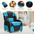 thumbnail image 6 of Infans Kids Youth Gaming Sofa Recliner w/Headrest & Footrest PU Leather Blue, 6 of 7