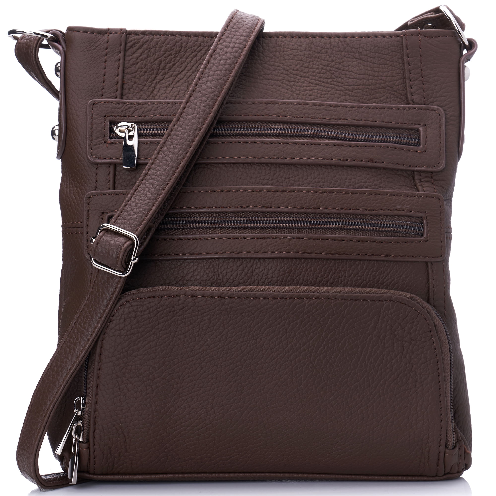 Genuine Leather Messenger Handbags Shoulder Bag Women Brown FREE SHIPPING 