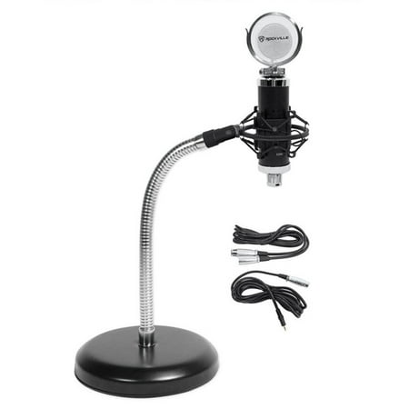 Rockville RCM03 Studio Podcast Recording Microphone+Samson Gooseneck Mic Stand