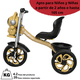 thumbnail image 5 of Triciclo para Niños Astronauta con Luz Sonido Ruedas de Eva y Canasta Trasera Apto a partir de 2 Años Soporta hasta 20 kg - Dorado, 5 of 6