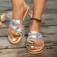 thumbnail image 2 of Sandales Pantoufles Boho pour Femmes 2025 Bohèmes Plage Été Tongs Plates Mules Strass Robe à Enfiler, 2 of 9