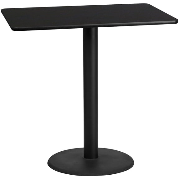 Bowery Hill 30" x 48" Restarant Bar Table in Black