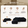 thumbnail image 7 of CARZZI 108'' Modular Sectional L-Shaped with Chair,Deep Seat Boneless Corner Couch for Living Room,Plush Corduroy Couch with Detachable Sofa Set,No Assembly(Left Facing Chaise，Black), 7 of 7