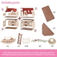 thumbnail image 5 of Juego familiar de casa de muñecas con cabaña acogedora, muebles y accesorios para casa de muñecas, casas de muñecas para juegos de imaginación, para niños pequeños, niños y niñas, 5 of 5