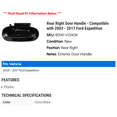 thumbnail image 2 of Rear Right Door Handle - Compatible with 2003 - 2017 Ford Expedition 2004 2005 2006 2007 2008 2009 2010 2011 2012 2013 2014 2015 2016, 2 of 2