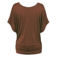 thumbnail image 2 of Made by Johnny Women's Boat Neck Short Sleeve Dolman Drape Top M RUST, 2 of 6