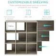 thumbnail image 4 of Best Choice Products 9-Cube Bookshelf, 11in Display Storage Organizer w/ 3 Removable Back Panels - Greige, 4 of 9