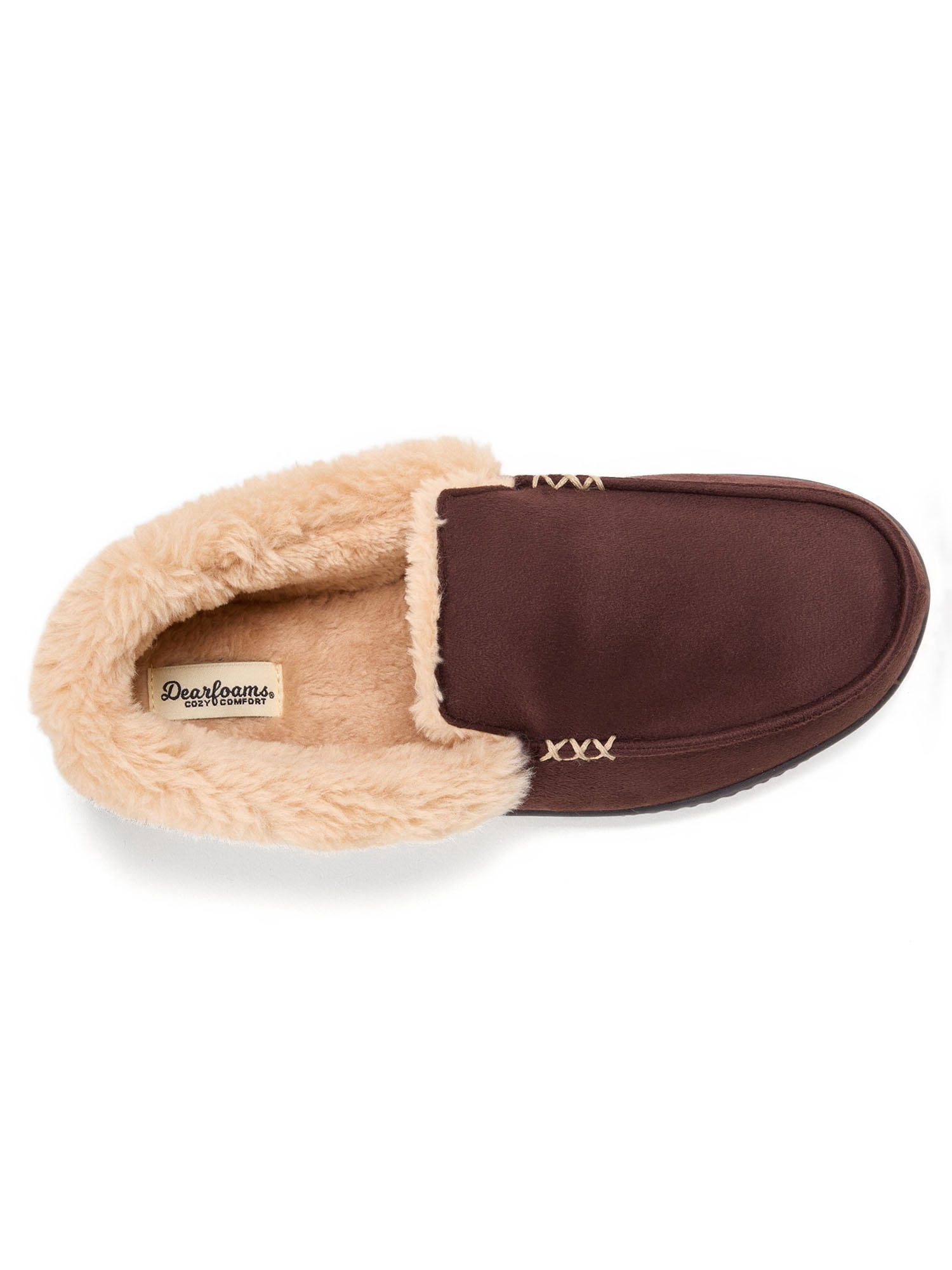 Dearfoams Cozy Comfort Men's Cuffed Moccasin Slippers
