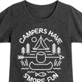 thumbnail image 3 of Instant Message - Camping - Campers Have S'more Fun - Toddler & Youth Girls Short Sleeve Graphic T-Shirt, 3 of 6