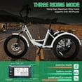 thumbnail image 5 of MOONCOOL TK1 Folding Electric Tricycle for Adults,48V 14.5Ah Removable battery, 1000W Motor, 20" Fat Tire Step-Thru 3 Wheel Electric Bicycle W/ Front & Rear Storage Bag Kit, UL2849, 5 of 16