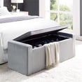 thumbnail image 6 of Posh Living Jake Velvet Upholstered Bench with Shoe Storage in Gray, 6 of 9