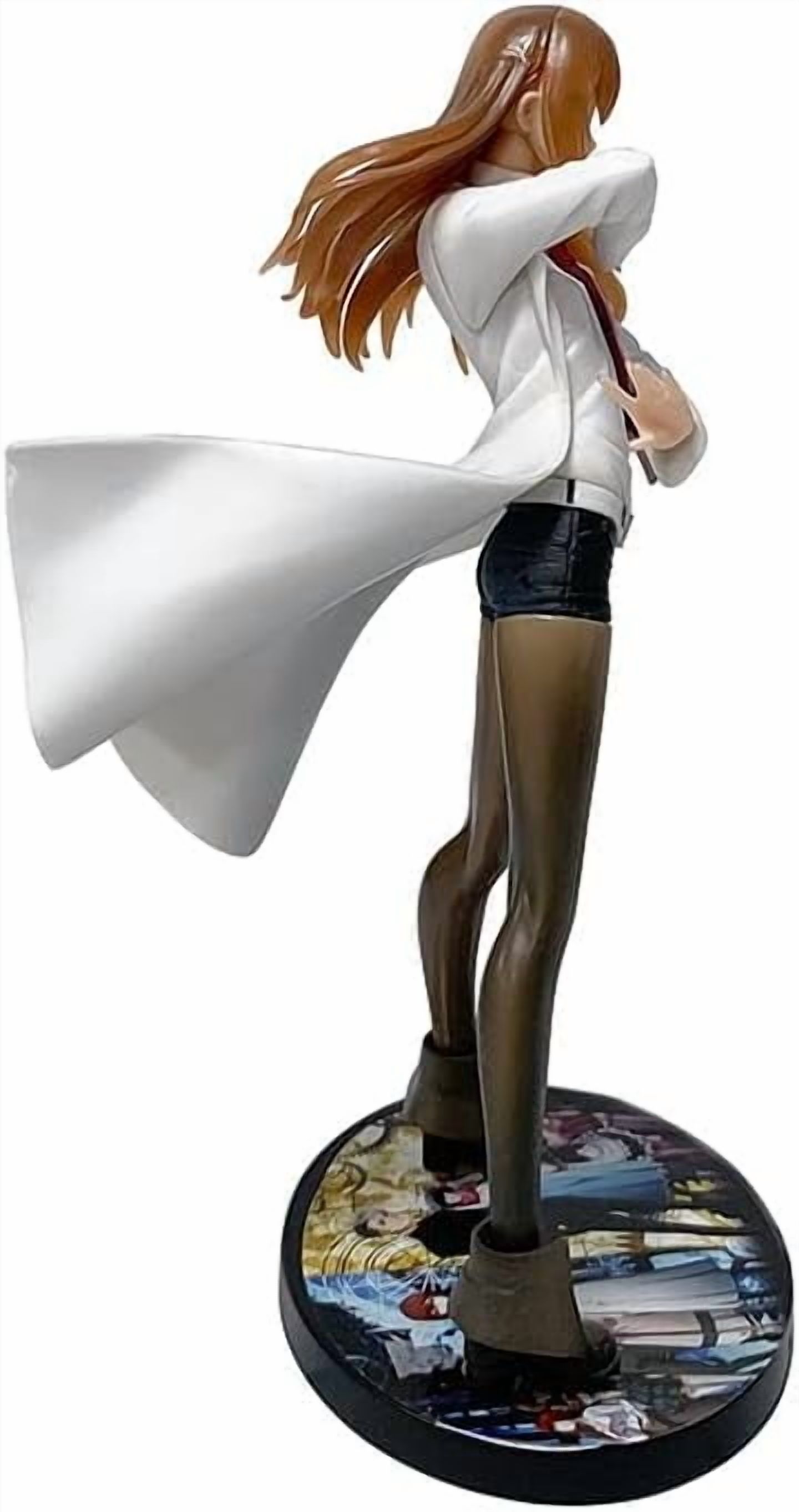 Newly Makise Figure Standing Makise Kurisu Action Figures PVC Character Figurine Cosplay Model Collectible Handicrafts for Anime Fans Gift (White)