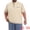 Khaki, variant on DARING DIVA Men's Big Tall Contrast Trim Button Down Short Sleeve Shirts XL Dark Blue