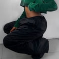 thumbnail image 5 of Women Low Waist Cargo Pants Drawstring Wide Leg Baggy Trousers Casual Loose Pockets Vibe Pants Y2k Streetwear, 5 of 7