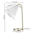 thumbnail image 5 of JONATHAN Y Callie 22" Modern Glam Metal Arc Adjustable Head LED Table Lamp with Pleated Shade, Brass Gold/White, JYL1147A, 5 of 7