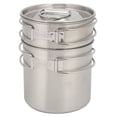 thumbnail image 4 of QIILU Camp Cook Set,2pcs Stainless Steel Cooking Cup Mug Foldable Outdoor Camp Cook Pot Camping Cookware,Stainless Steel Cooking Cup, 4 of 8