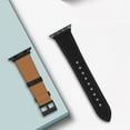 thumbnail image 5 of FIEWESEY Fabric+Leather Watch Band Compatible with Apple Watch 38mm 40mm 41mm Watch,Canvas Strap with Soft Leather Lining and Snap Button for Apple iWatch Series 8/7/6/5/4/3/2/1/SE (Black), 5 of 6