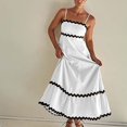 thumbnail image 4 of WTXUE Robes Maxi en Liquidation, Robe Nuisette Sans Manches Élégante à Encolure Carrée, Femmes 2024 Été Encolure Dégagée à Étages Fluide Longue Unie Vestidos Casuales Para Mujer Verano Maxi Women, Blanc+TG(US:14-16), 4 of 9